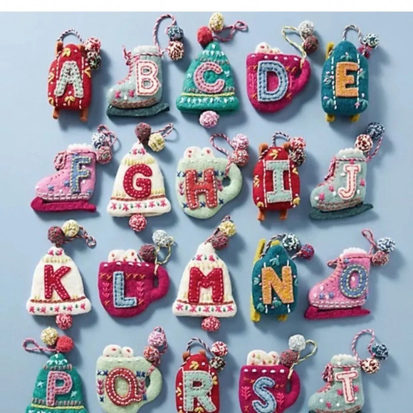 Anthropologie Snow Day Monogram Christmas Ornament A - Picture 3 of 3